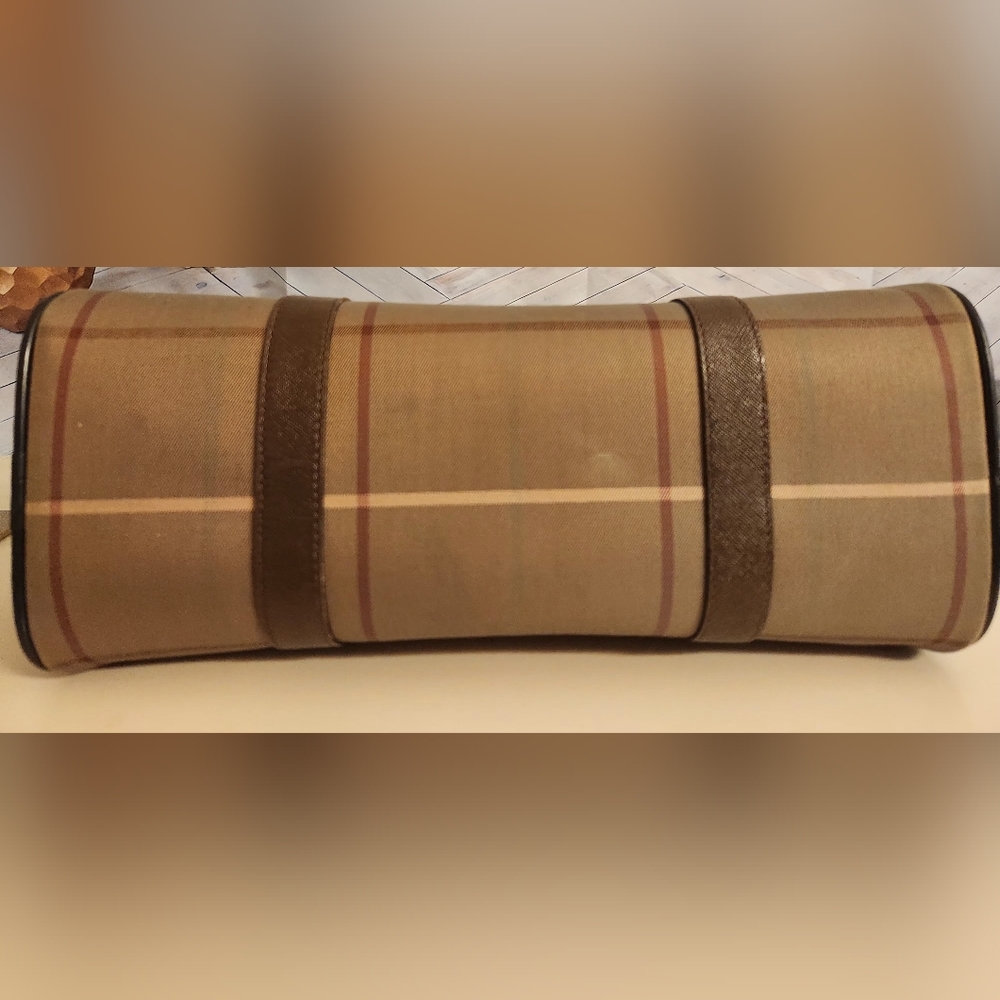 Burberrys Brown Nova Check Plaid Canvas And Leather Bag. Gorgeous Vintage Bag! - Picture 15 of 16